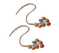 ZORESCOLEO Lot de 2 embrasses de rideaux sans perçage avec boule décorative en forme de citrouille