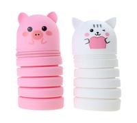 ZORESCOLEO Lot de 2 trousses télescopiques en silicone avec fermeture éclair pour stylos et stylos, Et chat, as the pic show