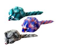 ZORESCOLEO Lot de 3 jouets interactifs en peluche pour chats avec plumes colorées pour encourager le jeu actif pour chatons d'intérieur