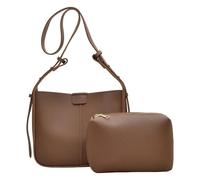 ZORESCOLEO Sac à bandoulière de grande capacité en cuir synthétique pour femme - Sac simple et élégant pour tous les jours, Couleur café., AS the pic show
