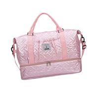 ZORESCOLEO Sac de gym, sac de nuit, sac de sport, grande capacité, sac de voyage, sac de week-end, sac de fitness simple pour femme et homme, rose, AS the pic show