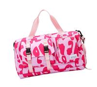 ZORESCOLEO Sac de voyage moderne imprimé vache léopards sac de gym sac de gym avec tissu Oxford imperméable spacieux design multi-poches pour le sport natation, rose, AS the pic show