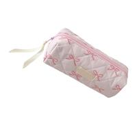 ZORESCOLEO Trousse à crayons haute capacité avec nœud papillon - Organiseur de voyage pour maquillage - Pour femme et fille, blanc, as the pic show