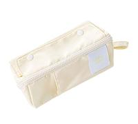 ZORESCOLEO Trousse à crayons multifonction de grande capacité avec plusieurs compartiments en toile pour étudiants et adultes, Beurre, as the pic show