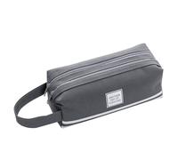 ZORESCOLEO Trousse multifonction de grande capacité, double couche, grands compartiments, pochette à stylos en toile pour étudiant, gris foncé, as the pic show