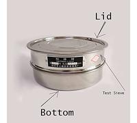 zorfar 1 set couvercle + bas + Testez tamis dia 20 cm Couvercle galvanisé et conteneur for l'inspection de l'échantillonnage de laboratoire Tamis de pharmacopie(120mesh(0.125mm))