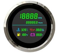 zorfar 85mm Tachimetro GPS Par Auto Contagiri Livello Carburante Temp.Acqua Pressione Olio 10Bar 6 In 1 Manometro Digitale Multifunzione Con Allarme(NEW BS)