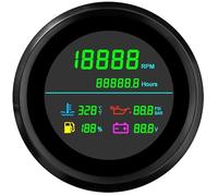 zorfar 85mm Tachimetro GPS Par Auto Contagiri Livello Carburante Temp.Acqua Pressione Olio 10Bar 6 In 1 Manometro Digitale Multifunzione Con Allarme(NEW BN)