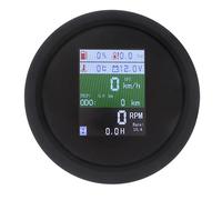zorfar 85mm Tachimetro GPS Par Auto Contagiri Livello Carburante Temp.Acqua Pressione Olio 10Bar 6 In 1 Manometro Digitale Multifunzione Con Allarme(BN)