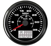 zorfar IP67 Impermeabile GPS Tachimetro Auto 35MPH 50Km/H Par Moto Barca Viaggio Digitale Compteur Horaire Calibro Di Velocità GPS Con 8 Colori Retroilluminazione(BN)