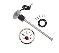 zorfar Jauge de niveau de carburant 52MM 0-190 Ohm Indicateur de niveau de réservoir d'huile avec capteur de niveau de carburant 200MM 300MM 350MM for bateau voiture RV camping-car 9-12V(WS 200MM)