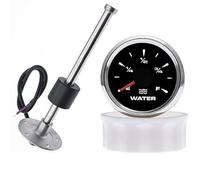 zorfar Jauge de niveau d'eau 52mm + capteur de niveau d'eau 0~190 Ohm avec indicateur de niveau de réservoir d'eau rétro-éclairé 7 couleurs mètre 12V 24V(BS 500MM)