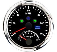 zorfar Tachymètre GPS imperméable 85MM 120/200 km/h MPH contagiri 0-8000 giri/min retroilluminazione rossa per misuratore di velocità per auto per barche a motore(120 MPH B)