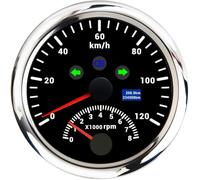 zorfar Tachymètre GPS imperméable 85MM 120/200 km/h MPH contagiri 0-8000 giri/min retroilluminazione rossa per misuratore di velocità per auto per barche a motore(120 km B)
