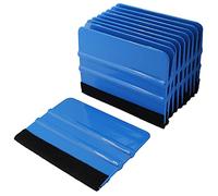 Zorfeter Lot de 10 raclettes en feutre de 10,2 cm pour vitre teintée, papier peint, autocollant, avec bord en feutre noir