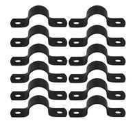 Zorfeter Lot de 12 sangles de tuyau de 25 mm, colliers de serrage en U noirs en métal à double trou, sangle de tuyau à deux trous pour les amateurs de bricolage industriel/bricolage