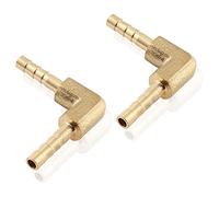 Zorfeter Lot de 2 raccords cannelés en laiton de 4 mm pour tuyau d'arrosage coudé à 90 degrés L coudé à angle droit