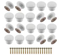 Zorfeter Lot de 20 boutons de tiroir en bois blanc en forme de champignon (diamètre : 24 mm, hauteur : 22 mm)