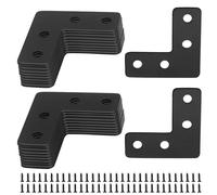 Zorfeter Lot de 20 équerres d'angle plates - 40 x 40 mm - Noir - En forme de L - Plaques de réparation pour étagères et meubles - Avec vis