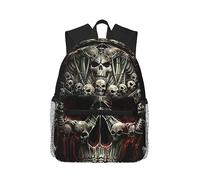 ZORIN 3D Wicked Skull Obsession Skulls Sac à dos d'extérieur léger pour femmes, hommes, étudiants, Noir , taille unique
