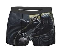 ZORIN Boxer ajusté pour homme - Motif faucheuse - Tête de mort et lune