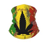 ZORIN Cache-cou écharpe feuilles grunge rasta drapeau coupe-vent hiver ski masque cache-cou cagoule pour homme femme course ski sport, Noir , taille unique