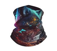 ZORIN Cache-cou en polaire avec motif loup arc-en-ciel galaxie réglable pour l'hiver, masque de ski, cache-cou pour homme et femme pour la course à pied, le ski, le sport, Noir , taille unique
