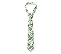 ZORIN Cravate 3D Cannabis Vert Blanc Homme Business Costume Cravate formelle 8 cm Accessoire de costume pour l'école, le travail, les fêtes, les mariages, Noir , taille unique