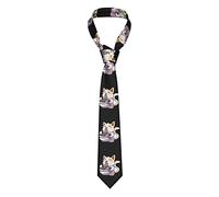 ZORIN Cravate pour homme 3D Kawaii Anime Chat mangeant Ramen Costume d'affaires pour homme Cravate formelle 8 cm Accessoire de costume pour l'école, le travail, les fêtes, les mariages