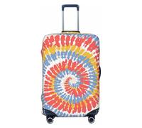 ZORIN Housse de bagage de voyage à roulettes arc-en-ciel Tie Dye Swirl Housse de protection lavable pour bagages de 58,4 à 81,3 cm, Noir , S