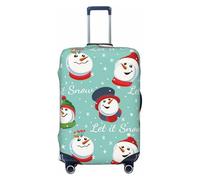 ZORIN Housse de bagage de voyage à roulettes avec motif bonhomme de neige Let It Snow - Housse de protection lavable pour bagages de 58,4 à 81,3 cm, Noir , L
