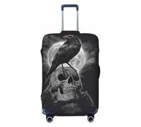 ZORIN Housse de bagage de voyage à roulettes Crow is on the Skull Housse de protection lavable pour bagages de 58,4 à 81,3 cm, Noir , S