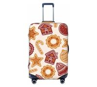 ZORIN Housse de bagage de voyage à roulettes de Noël en pain d'épices étoiles cloches de protection lavable pour bagages de 58,4 à 81,3 cm, Noir , XL