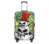 ZORIN Housse de bagage de voyage à roulettes Monstre Crâne Bonhomme de neige Housse de protection lavable pour bagages de 58,4 à 81,3 cm, Noir , XL