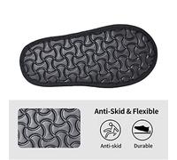 ZORIN Pantoufles confortables en peluche avec lumières chakra et semelle en caoutchouc antidérapante pour homme et femme, Noir , Medium