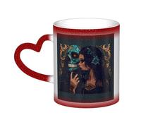 ZORIN Tasse à café du matin changeant de couleur avec crâne de chat amusant en céramique sensible à la chaleur - Tasses à thé à lait - Cadeaux de vacances pour femmes, hommes, famille, amis, amoureux