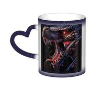 ZORIN Tasse à café du matin changeant de couleur avec griffes de dragon amusantes autour de la tête en céramique sensible à la chaleur, tasses à thé, lait cadeaux de vacances pour femmes, hommes