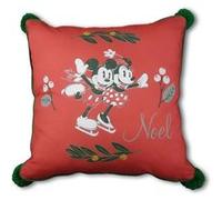 ZORLU Coussin Disney Mickey & Minnie Rouge de Noël à la patinoire - 45x45 cm Rouge