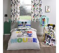 ZoRlu Ensemble de Housse de Couette Simple 100% Coton Mickey Mouse - Multi/Blanc
