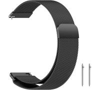 ZoRoll 18mm Metal Bracelet Compatible avec Garmin Forerunner 265S/255S Music/Vivoactive 4S/Vivomove 3S, Inoxydable Sangle de Remplacement magnétique Compatible avec Garmin Venu 2S/Move 3S - Noir