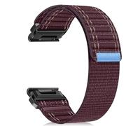 ZoRoll 20 mm QuickFit Bracelet Compatible avec Garmin Fenix 8 43mm/Fenix 7S Pro Solar/7S/6S/6S Pro/5S, Élastique Nylon Bracelet pour Femmes Hommes pour Garmin Descent Mk3S/Mk2S - Vin Rouge