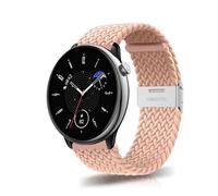 ZoRoll 20mm Bracelet pour Amazfit Active 2/Active/GTR Mini/GTS 4 Mini/GTS 4/GTS 3/GTS 2e/GTS 2 Mini, Tressée Nylon Bracelet pour Amazfit Bip 3/Bip 3 Pro/Bip lite/GTR 42mm/Garmin Venu 2 Plus - Rose