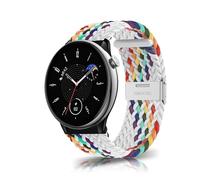 ZoRoll 20mm Bracelet pour Amazfit GTR Mini/GTS 4 Mini/GTS 4/GTS 3/GTS 2e/GTS 2 Mini, Tressée Nylon Bracelet pour Amazfit Bip 3/Bip 3 Pro/Bip lite/GTR 42mm/Garmin Venu 2 Plus - Arc-en-Ciel Blanc