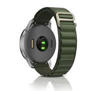 ZoRoll 20mm Bracelet pour Garmin Forerunner 70/170/170 Music/570 42mm/165/245/645, Nylon G-Hook Longueur Réglable Bracelet pour Garmin Vivoactive 6/5/Approach S50/S44/vívomove/Venu - Verte