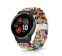 ZoRoll 20mm Bracelet pour Garmin Vivoactive 6/Vivoactive 5/vívomove Trend/Forerunner 165/Venu Sq 2/Sq 2 Music, Tressée Nylon Bracelet pour Garmin Venu 2 Plus/Venu Sq/Forerunner 245/645 - Arc-en-Ciel