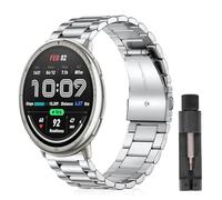 ZoRoll 20MM Métal Bracelet pour Amazfit Active2/GTS 4/3/2/2 Mini/Bip 3/3 Pro/Bip S, Acier Inoxydable Remplacement Bracelets pour Amazfit T-Rex 3 Pro 44mm/GTR Mini/GTR(42mm) - Argent