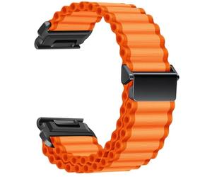 ZoRoll 22 mm QuickFit Bracelet pour Garmin Fenix E/Fenix 8 47 mm/Fenix 7 Pro/7/6 Pro/6/5 Plus/5, Tressé Bracelet de Sport de Remplacement pour Garmin Tactix 8 47mm/Descent G2/Epix - Arancia