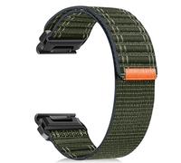 ZoRoll 22 mm QuickFit Bracelet pour Garmin Fenix E/Fenix 8 47mm/7 Pro/7/6 Pro/6/5, Élastique Nylon Bracelet pour Femmes Hommes, Bracelets pour Garmin Tactix 8 47mm/Descent G2/Epix - Vert Armée