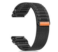 ZoRoll 22 mm QuickFit Bracelet pour Garmin Fenix E/Fenix 8 47mm/7 Pro/7/6 Pro/6/5, Élastique Nylon-Bracelet pour Femmes Hommes, Bracelets pour Garmin Tactix 8 47mm/Descent G2/Epix - Noir
