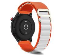 ZoRoll 22mm Bracelet pour Amazfit Bip Max/Active Max/GTR 4/3/2e/Cheetah Ultra, Nylon G-Hook Longueur Réglable Bracelet pour Amazfit Balance Ultra/Balance 3/2/1/T Rex3 48 mm/Bip 6 - Blanc & Orange